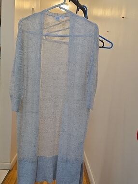 GAP Pale Blue Open Knit Long Cardigan